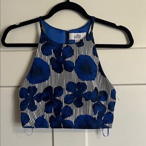 Blue Floral Women's Top Badgley Mischka